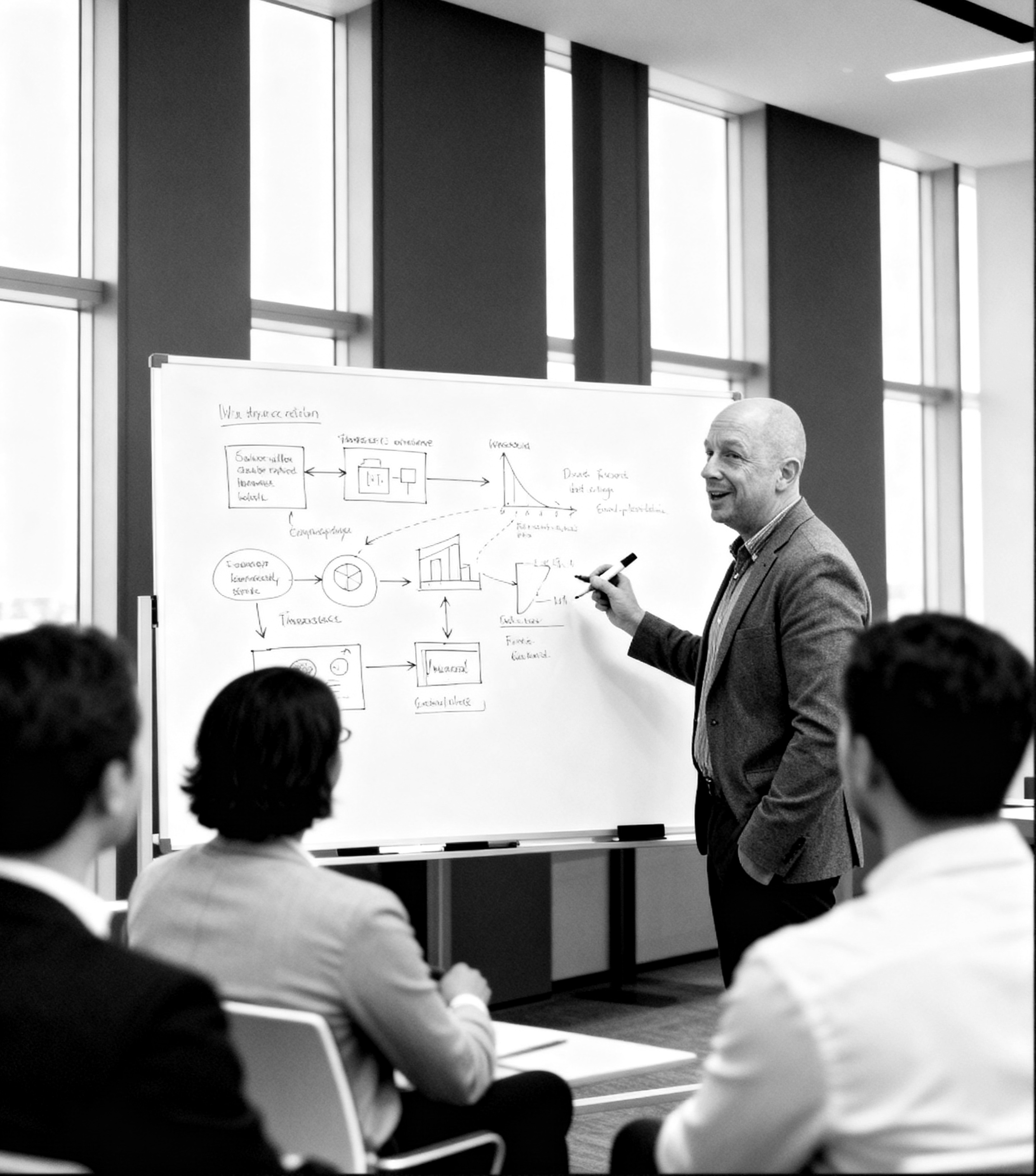 Cary Frieden teaching leaders at a whiteboard